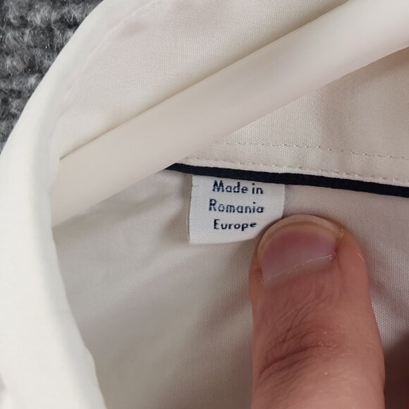 Eton Cotton Romania Contemporary 16 Poplin Convertible Cuff White Men Work Shirt - Picture 10 of 16